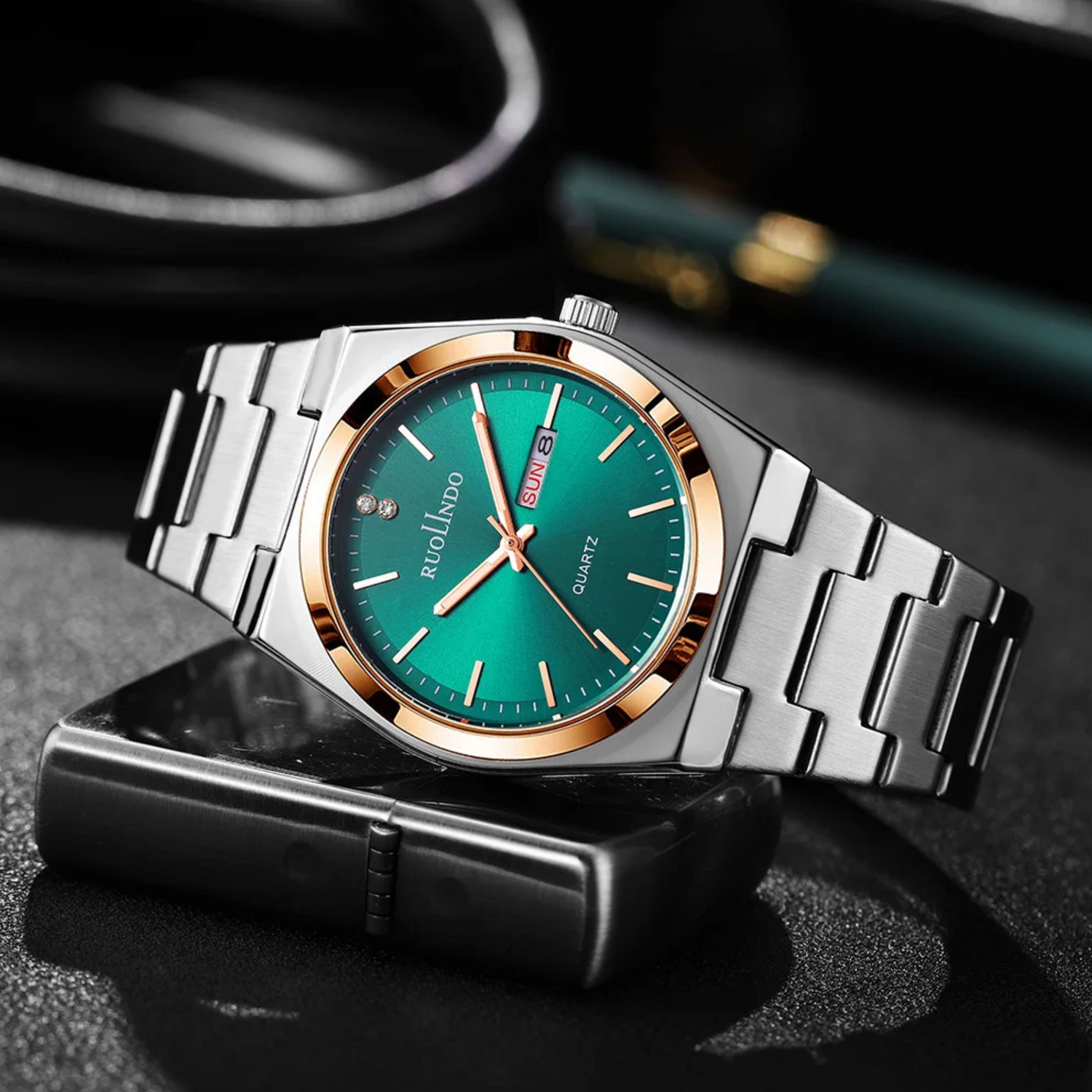 RUOLINDO™ – IMPERIUM AUTOMATIC Montre Élégante et Précise pour Hommes